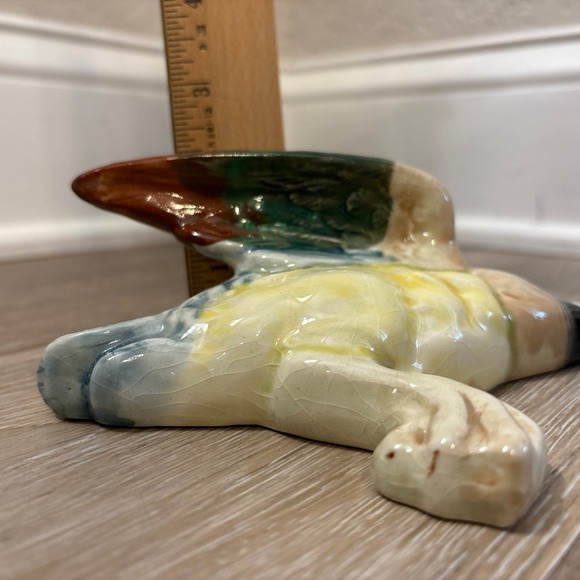 Vtg Mallard Duck Flying Ceramic Wall Hanger Pocket Planter Hunting Cabin Japan - Picture 9 of 9